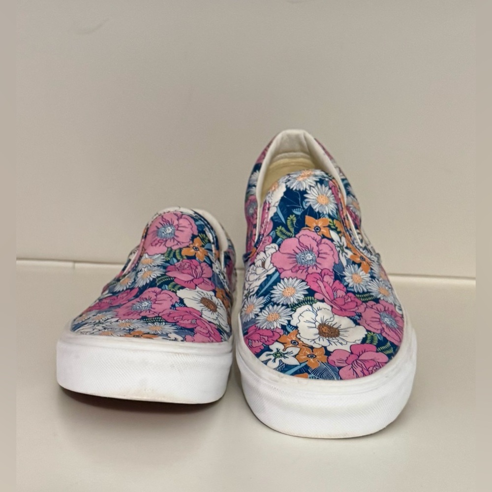 Vans “Of The Wall” Colorful Floral Classic Slip-On Shoes Size:Men’s 10 - Picture 7 of 10